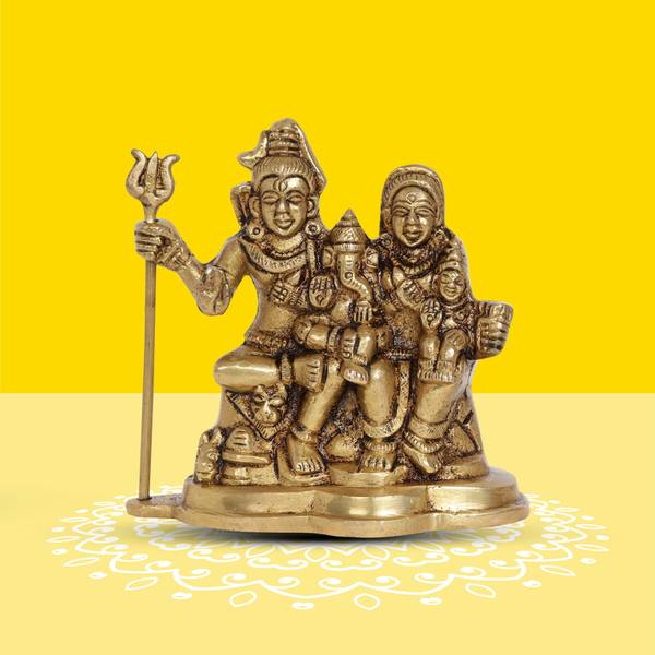 10club Lord Shiva & Goddess Parvati Idol-1Pc Shiva, Parvati, Ganesha & Kartikeya Statue Decorative Showpiece - 9.8 cm