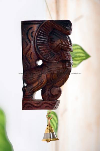 Timberdec Wooden Wall Bracket Yali Handmade Wood Carving Wall Hanging Decorative Showpiece - 5.08 cm