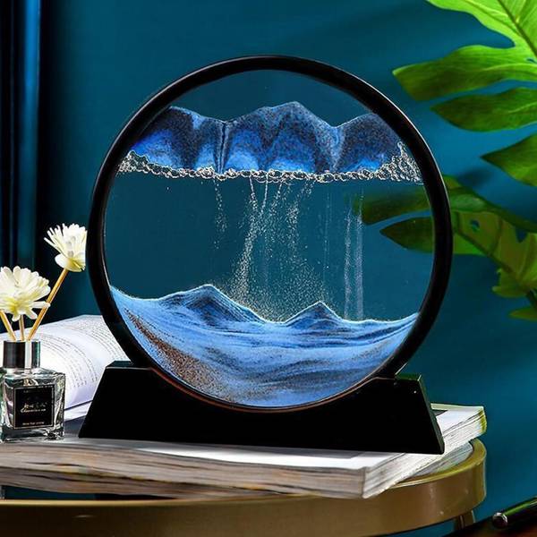 TRZ 3D Dynamic Sand Art Liquid Motion Decorative Showpiece - 17 cm