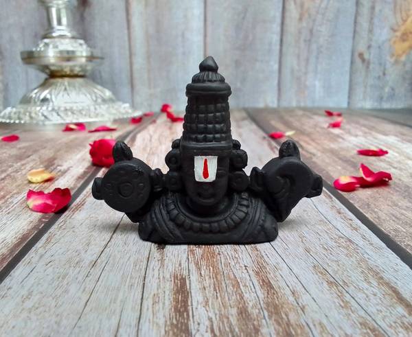 shinde exports Balaji murti for car/tirupati Balaji murti/Balaji Statue for Pooja Room Decorative Showpiece - 6 cm