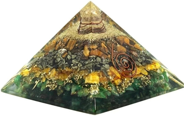 Dhvani Money magnet Crystal pyramid for wealth Decorative Showpiece  -  7 cm