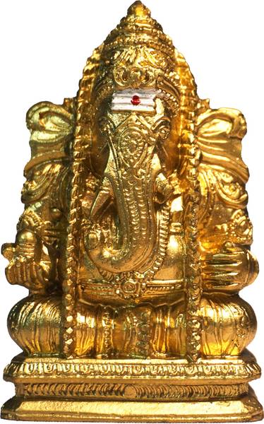 SHOORAJHANTH Brass stone Vinayagar Pillaiyar Statue black stone ganesh idol Decorative Showpiece - 8 cm