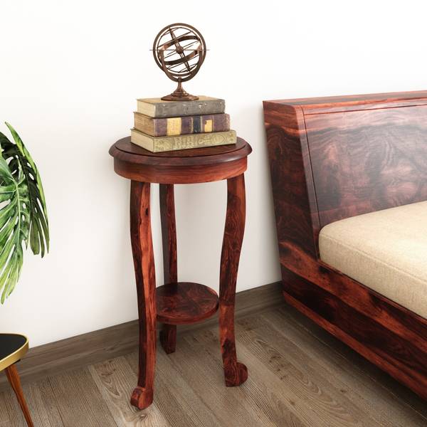 Vintej Home Sheesham ( Rosewood ) Jodhpur Furniture Solid Wood Corner Table
