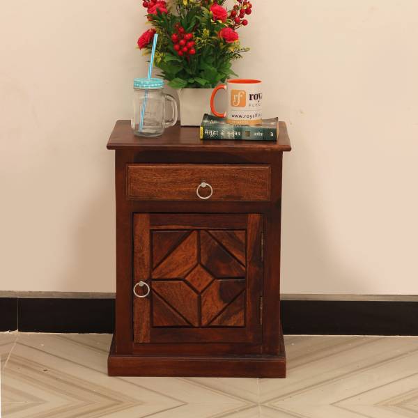 rf royal finish Opulent darwer,Cabinet Included,Smooth Corner,12-Month Warrenty,17"x12"x23" Solid Wood Bedside Table