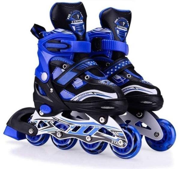 RMV International Aluminium Inline Skates Set Skating Shoe with PU Wheel Roller Skates 4 Wheeler In-line Skates - Size Free UK