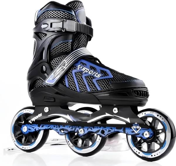 Joyful Junction 3 Wheel Inline Skates Adjustable Skating Shoes for Kids In-line Skates - Size 6-9 UK