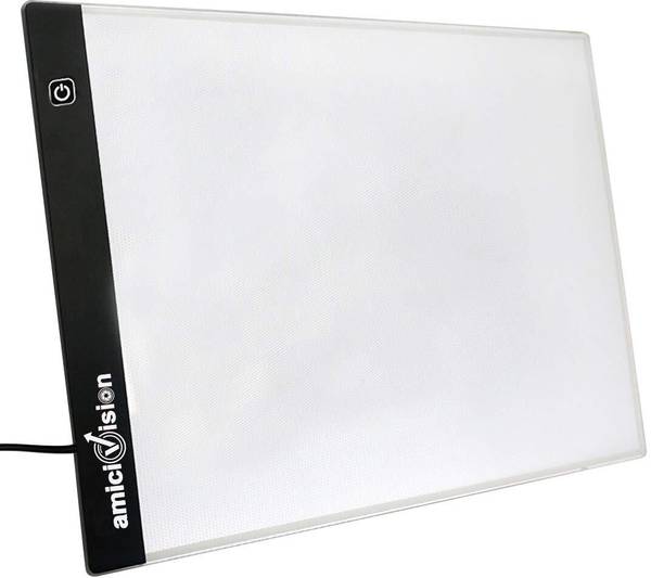 amiciVision LED Lighted Tracing Board A4 Size Drawing Board with Brightness Controlled Sketch Pad