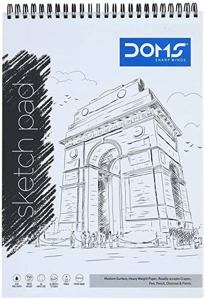 DOMS Wiro Binding A4 Sketch Book | Sketch Pad | 150GSM | 36 Pages Sketch Pad