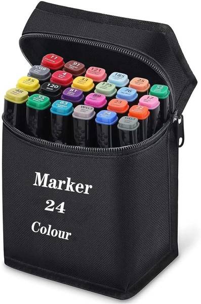 J K INTERNATIONAL 24 PCS Markers Drawing pen set Nib Sketch Pen