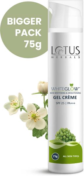 LOTUS HERBALS WhiteGlow Skin Whitening And Brightening Gel with SPF-25, for all skin types