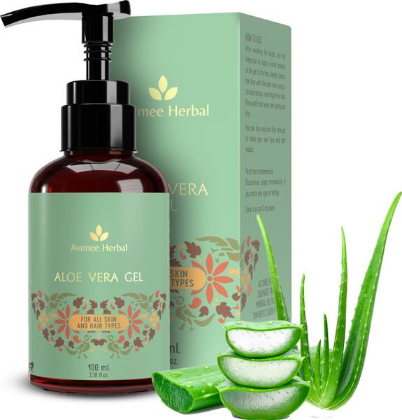 Avimee Herbal Aloe Vera Gel, 99% Pure, For Intense Moisturisation & Acne Free Skin