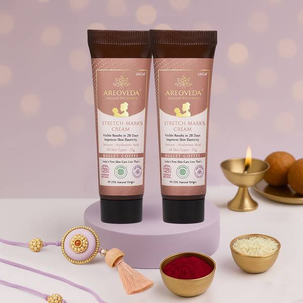 Areoveda Stretch Mark Cream (Pack of 2) | Visible Results in 28 Days | Works On Old & New Marks | Lab Tested, Ecocert Certified, & EWG Verified