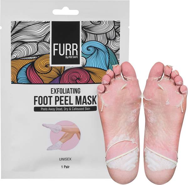 FURR By Pee Safe Exfoliating Foot Mask, Peeling Dead Skin, Hydrate Dry Skin, Cracked Heels, Tan Removal Unisex