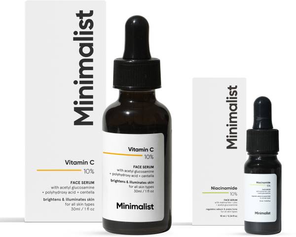 Minimalist Vitamin C + Niacinamide face serum mini for Brightening and Glowing Skin