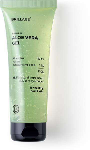 BRILLARE Natural aloe vera gel for face, hair & skin moisturiser