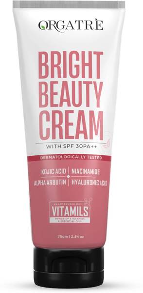 Orgatre Bright Beauty Cream with Kojic Acid, Niacinamide & Hyaluronic Acid- Glowing Skin