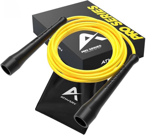 ATHVERV Pro Boxer Jump Rope, Speed Skipping Rope for Boxing Workout & Footwork (Yellow) Weighted Skipping Rope