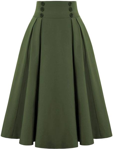 Areca Designer Solid Women A-line Light Green Skirt