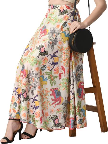 vagisha Printed Women Flared Multicolor Skirt