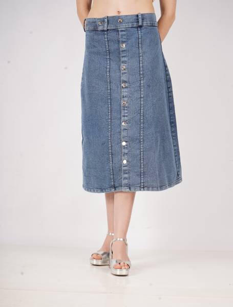 AKSHA CREATION Solid Women A-line Light Blue Skirt