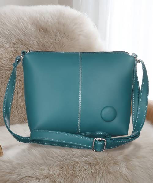 Leather Land Green Sling Bag SMALL American Stitch Sling In Rama Green