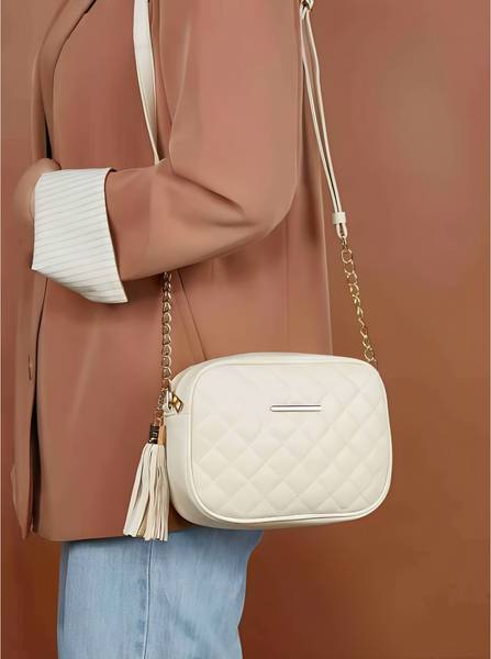 Mehraj White Sling Bag New_Fancy sling bag For Girls Women Stylish