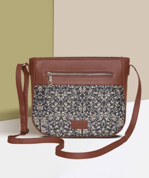 ZOUK Blue Sling Bag Chittoor Blue Kalamkari U Shaped Sling Bag