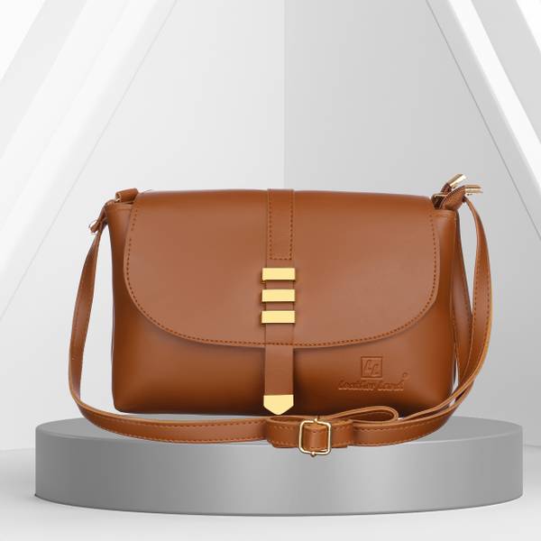 Leather Land Tan Sling Bag Gorgeous TRISHUL Sling in Brick Tan