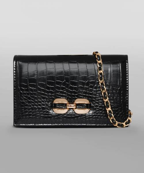ACCESSORIZE LONDON Black Sling Bag Women'S Chain Snaffle Party Bag