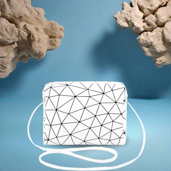 LIKE STYLE White Sling Bag Artistic Printed Sling Bag