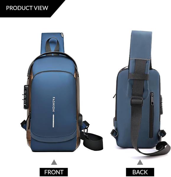 K.B.SALES Blue, Brown Shoulder Bag Sling Bag Business Men Bag Chest Crossbody bags with USB Charging Port