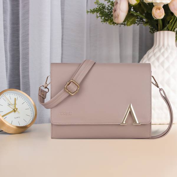 Reshu Beige Sling Bag women's sling bag with shoulder strap and 8 pocket