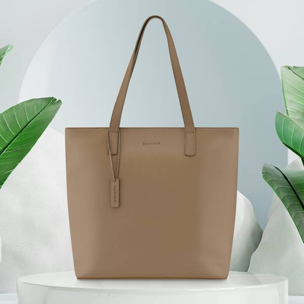 Fastrack Tan Tote Tan Work Tote Bag for Women