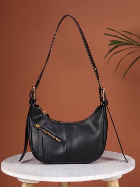 White Lily Black Shoulder Bag Black Handbags for Women Shoulder Bag