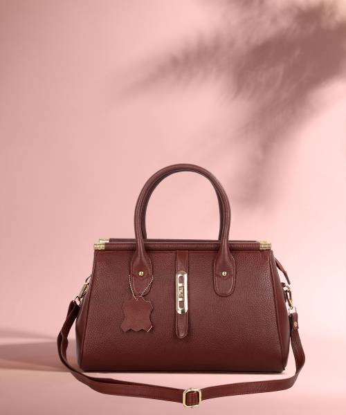 RICHSIGN LEATHER ACCESSORRIES Brown Satchel Full-Grain Natural Leather satchel Handbags & Shoulder Sling Bags For Women