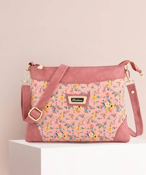 Fiesto fashion Pink Sling Bag FST-222-pink flowers