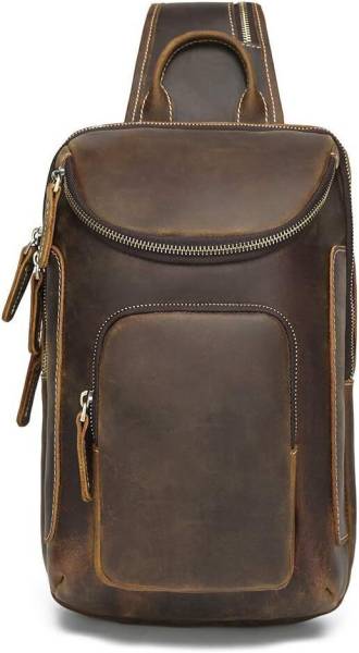 SPERRY LEATHER Brown Sling Bag SLING-BAGS120