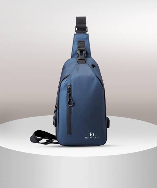 INKMILAN Blue Sling Bag Lightweight Nylon Chest bag sling for travel bag mens and women