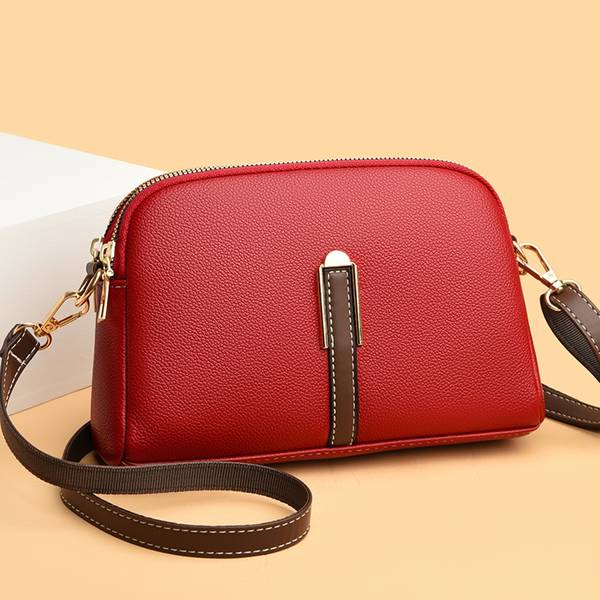 Reshu Red Sling Bag casual stylish adjustable shoulder bag DUAL zipper premium PU leather sling bag