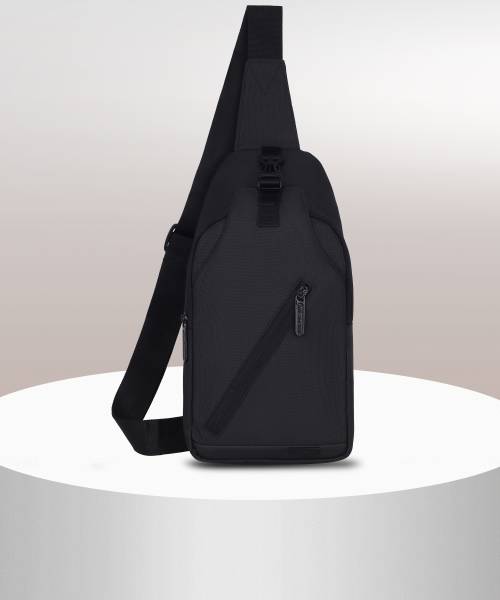 WILDHORN Black Shoulder Bag Sling Crossbody Bag for Men, Stylish Chest Shoulder Bag for Men Women