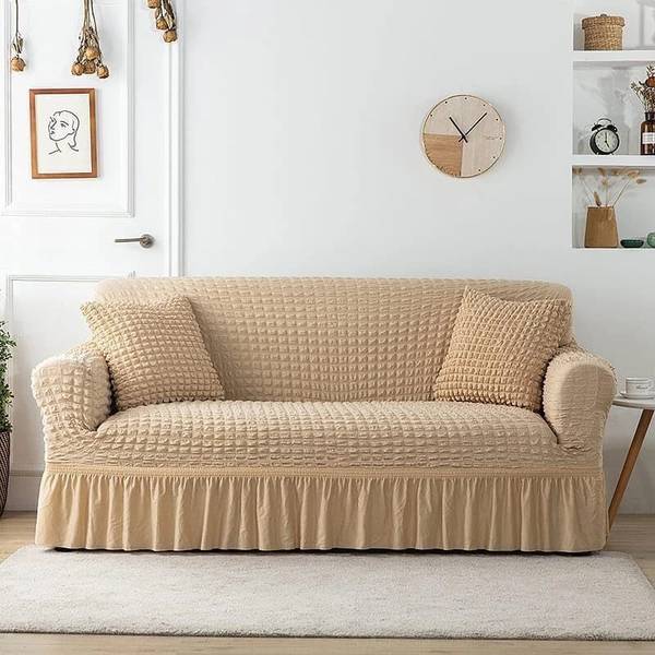 Flipkart SmartBuy Polycotton Plain 3 Seater Sofa Cover