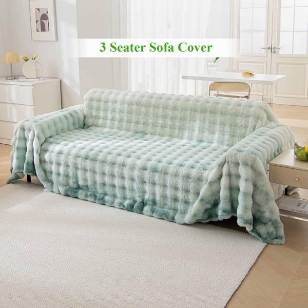 HOKiPO Wool Plain 3 Seater Sofa Cover