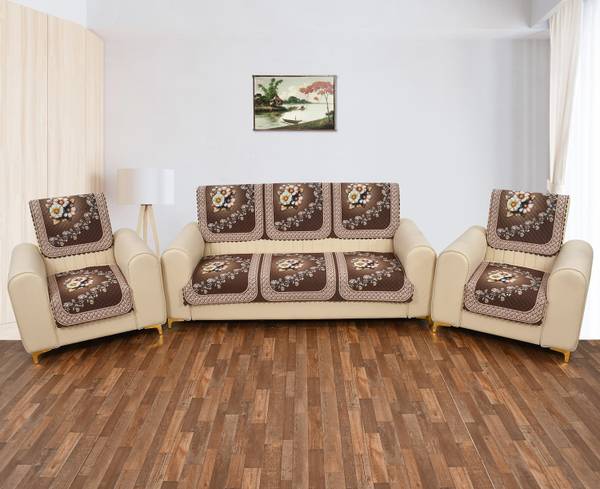 DFH Velvet Floral 3+2 Seater Sofa Cover