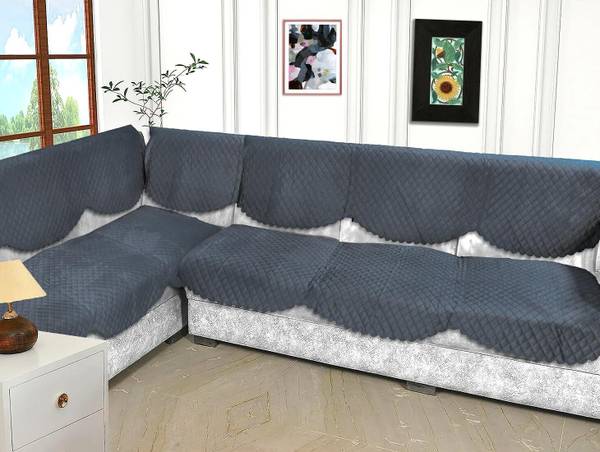 EASTTARDOMM Velvet Geometric 6 Seater Sofa Cover