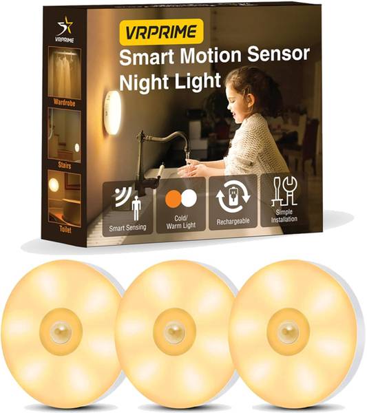 VRPRIME Motion Sensor USB Rechargeable Led Light | Magnetic LED Stick-On Cabinet Lamp Night Lamp