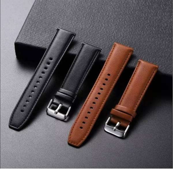 BLACK LOVIES 22MM Genuine Leather Smart Watch Strap Compatible For Bolt COSMIC R / ROVER PRO / STRIKER PRO / NOICEFIT ICON 2 / EVOLVE 3 / CALIBER 2 BU...