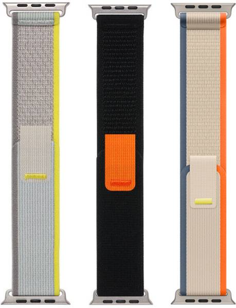BLACK LOVIES Nylon Trail Loop Smart Watch Strap Belt for Ultra Watch 49 mm, Series 8 / 7 45 mm, Series 6 / 5 / 4 44 mm, Series 3 / 2 / 1 42 mm, T800 U...