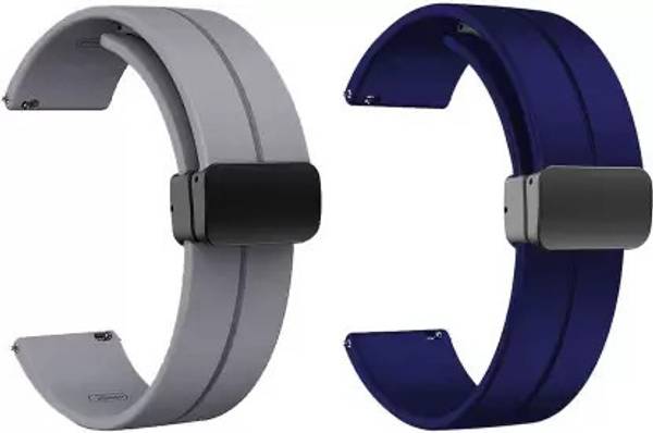 TooHype 22MM Soft Silicon Pack of 2 Smart Watch Strap with Magnetic Buckle for NOICEFIT ICON 2 / EVOLVE 3 / CALIBER 2 BUZZ / BOATT WAVE CALL / WAVE LI...