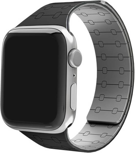 DailyObjects Black Lightweight Velour Snap On Smartwatch Wrist Band/Straps | Compatible With Apple Watchbands (42/44/45/49mm) | High Strength Silicone...