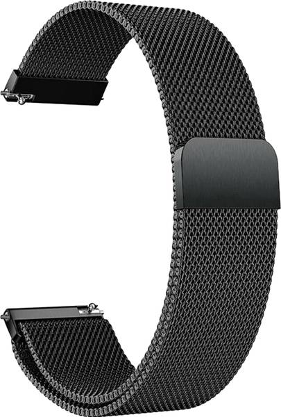 ACM Watch Strap Magnetic Loop 20mm for Dizo Watch 2 Sports (Metal Chain Band Black) Smart Watch Strap
